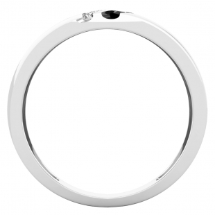 0.20 Carat (cttw) Round Black & White Diamond Men's Wedding Band 1/5 CT 14K White Gold