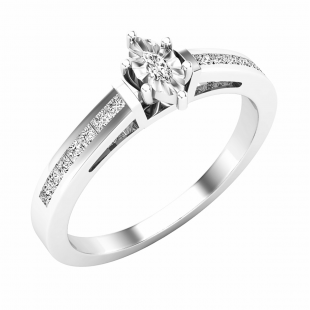 0.25 Carat (ctw) Marquise & Princess Diamond Ladies Bridal Engagement Ring 1/4 CT 14K White Gold