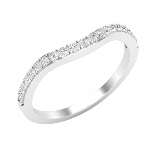 0.20 Carat (ctw) Round White Diamond Ladies Anniversary Contour Wedding Band 1/5 CT Sterling Silver