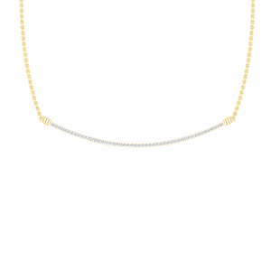 0.23 Carat (ctw) Round Diamond Ladies Slender Curved Bar Pendant Necklace 1/4 CT 10K Yellow Gold