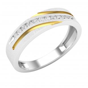 0.23 Carat (ctw) Round White Diamond Men's Anniversary Wedding Fashion Band 1/4 CT Sterling Silver