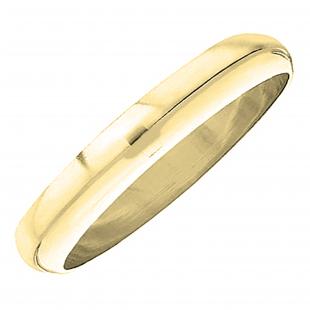 5MM Men's Ladies Unisex Domed Plain Shiny Polished Traditional Fit Wedding Band 14K Yellow Gold