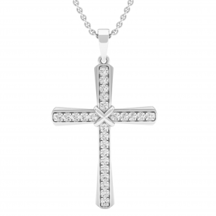 0.50 Carat (ctw) Round White Diamond Ladies 'x' Cross Pendant 1/2 CT Sterling Silver