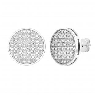 0.25 Carat (ctw) Round Diamond Mens Ladies Unisex Hip Hop Stud Earrings 1/4 CT Sterling Silver