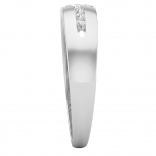 0.10 Carat (ctw) Round White Diamond Mens Anniversary Wedding Band 1/10 CT 10K White Gold
