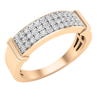 0.30 Carat (ctw) Round White Diamond Ladies Anniversary Wedding Band 1/3 CT 18K Rose Gold