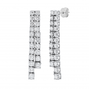 4.85 Carat (ctw) Round White Diamond Ladies Fashion Dangling Drop Earrings 14K White Gold