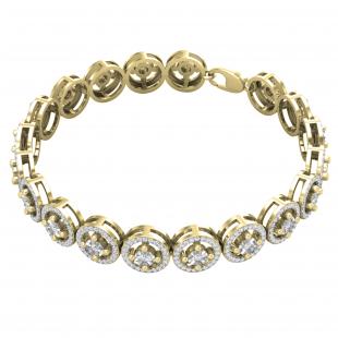 1.65 Carat (ctw) Round White Diamond Ladies Fashion Tennis Bracelet 18K Yellow Gold