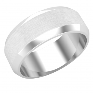 Mens Contour Plain Wedding Band 950 Platinum