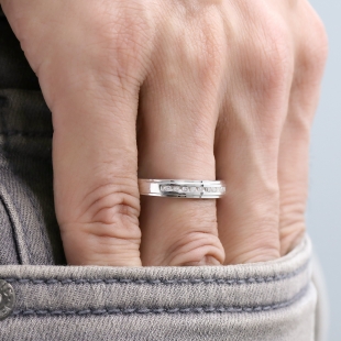 0.12 Carat (ctw) Round White Diamond Mens Comfort Fit Anniversary Wedding Band 14K White Gold
