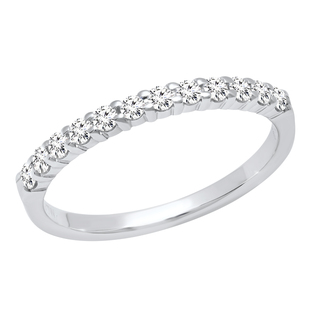 0.35 Carat (ctw) Round Diamond Ladies Stackable Anniversary Wedding Band 1/3 CT 14K White Gold