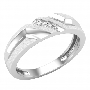 0.12 Carat (ctw) Round White Diamond Mens Anniversary Wedding Band 14K White Gold