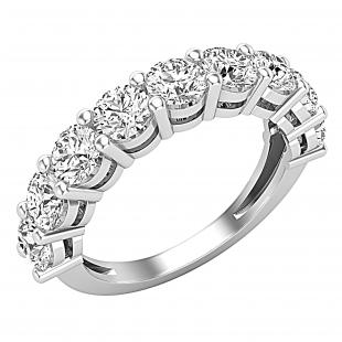2.05 Carat (ctw) Round White Diamond Ladies Anniversary Wedding Band 2 CT 925 Sterling Silver