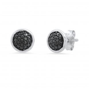 0.25 Carat (ctw) Round Diamond Ladies Micropave Cluster Stud Earrings 1/4 CT 925 Sterling Silver