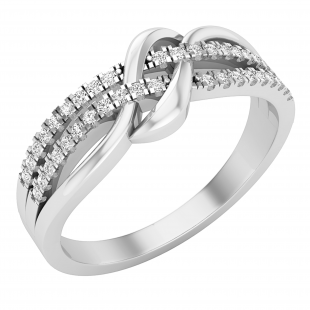 0.20 Carat (ctw) Round White Diamond Crossover Hashtag Womens Engagement Ring 1/5 CT | 925 Sterling Silver