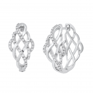 0.25 Carat (ctw) Round White Diamond Vintage Style Hoops Earrings 1/4 CT | 925 Sterling Silver