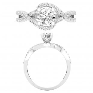 0.70 Carat (ctw) Round White Diamond Entangled Infinity Ladies Engagement Ring 925 Sterling Silver