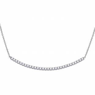 1.03 Carat (ctw) Round White Diamond Encrusted Arc Pendant 1 CT | 925 Sterling Silver