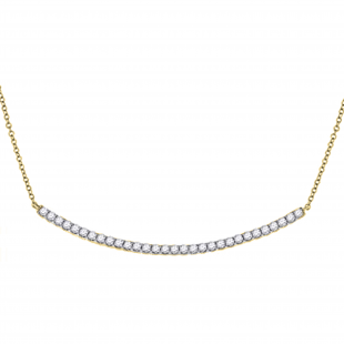 1.03 Carat (ctw) Round White Diamond Encrusted Arc Pendant 1 CT | 10K Yellow Gold