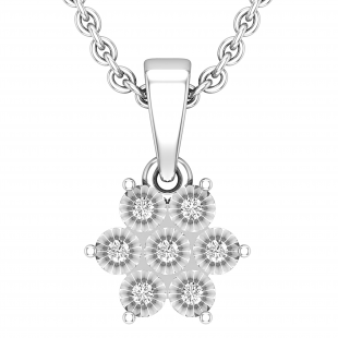 0.07 Carat (ctw) Round White Diamond Elegant Ladies Pendant | 925 Sterling Silver