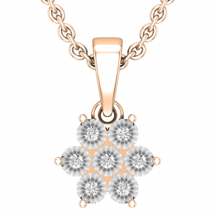 0.07 Carat (ctw) Round White Diamond Elegant Ladies Pendant | 10K Rose Gold