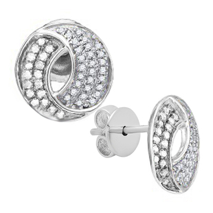 0.25 Carat (ctw) Round White Diamond Petite Circle Ladies Stud Earrings 1/4 CT 10K White Gold