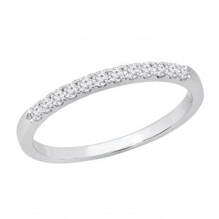 0.22 Carat (ctw) Round White Diamond Ladies Stackable Anniversary Engagement Wedding Band 1/4 CT | 925 Sterling Silver