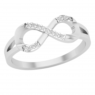 Round White Diamond Twist Infinity Fashion Promise Ring for Women (0.07 ctw, Color I-J, Clarity I2-I3), 925 Sterling Silver