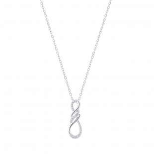 Round White Diamond Triple Twist Infinity Symbol Pendant for Her (0.11 ctw, Color I-J, Clarity I2-I3) | 925 Sterling Silver