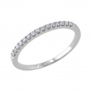 Round White Diamond Stackable Wedding Band for Women ( 0.15 ctw, Color I-J, Clarity I2-I3) in 925 Sterling Silver