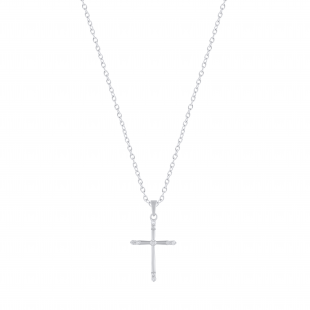 Round White Diamond Charming Cross Pendant for Women 1/5 CT (0.20 ctw, Color I-J, Clarity I2-I3) in 925 Sterling Silver