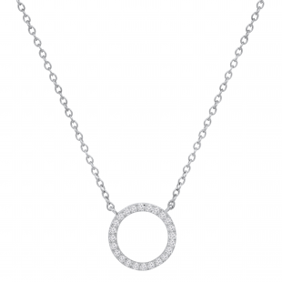 Round White Diamond Open Eternity Circle of Life Pendant for Women 1/5 CT (0.20 ctw, Color I-J, Clarity I2-I3) in 925 Sterling Silver