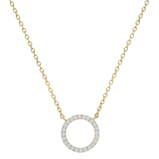 Round White Diamond Open Eternity Circle of Life Pendant for Her 1/5 CT (0.20 ctw, Color I-J, Clarity I1-I2) in 18K Yellow Gold