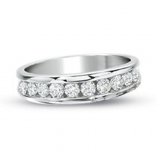 14k White Gold Round Diamond Ladies Bridal Engagement Ring Set