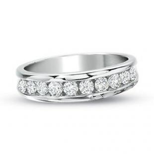 0.75 Carat (ctw) 14k White Gold Round Diamond Ladies Anniversary Wedding Ring Stackable Band 3/4 CT