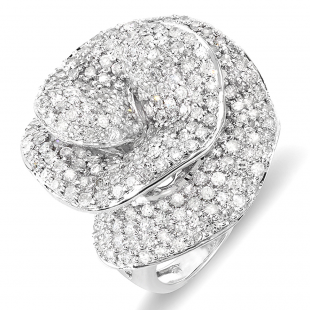 4.00 Carat (ctw) 14k White Gold Round Diamond Ladies Cocktail Right Hand