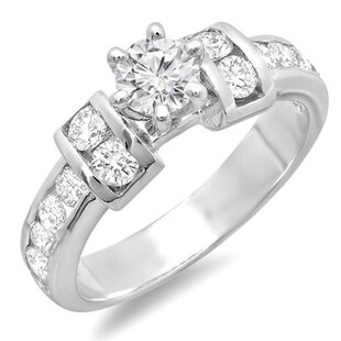 18K White Gold Round Cut White Diamond Ladies Custom Semi Mount Engagement Ring