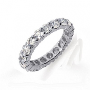 2.49 Carat (ctw) 14k White Gold Round Diamond Ladies Eternity Anniversary Stackable Ring Wedding Band