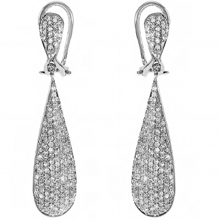 1.25 Carat (ctw) 14k White Gold Round Diamond Ladies Dangling Drop Earrings