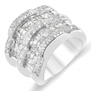 6.00 Carat (ctw) 14k White Gold Round Diamond Ladies Cocktail Right Hand