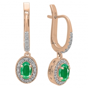 1.80 Carat (ctw) 14K Rose Gold Lab Created Emeralds Ladies Eternity Wedding Anniversary Stackable Ring Band 1 3/4 CT