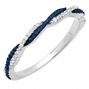 0.35 Carat (ctw) 14K White Gold Round White Diamond Ladies Bridal Anniversary Wedding Band Stackable Ring 1/3 CT