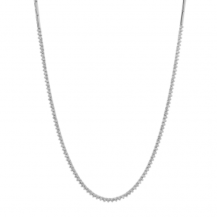1.97 Carat (ctw) 14K White Gold Round Cut Diamond Tennis Necklace 2 CT