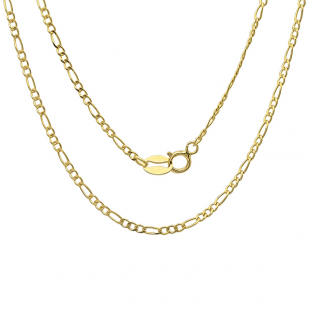 10k Yellow Gold Ladies Mens Unisex Figaro Chain Necklace (18 inch)