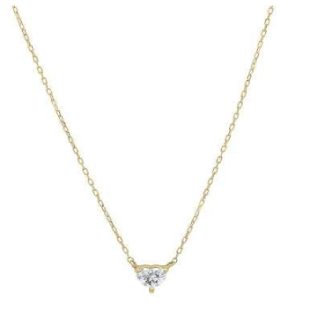 IGI CERTIFIED 0.10 Carat (ctw) 18K Yellow Gold Heart Cut Diamond Ladies Heart Shaped Pendant 1/10 CT