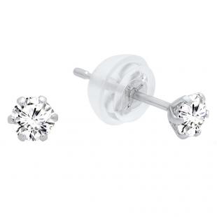 IGI CERTIFIED 0.20 Carat (ctw) 850 Platinum Round Shape Diamond Ladies Stud Earrings 1/5 CT