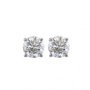 0.20 Carat (ctw) 14K White Gold Round Cut White Diamond Ladies Stud Earrings