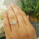 Certified 1.07 Carat (ctw) 14K White Gold Real Round Diamond Ladies Engagement Solitaire Ring 1 CT