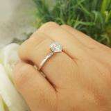 Certified 1.07 Carat (ctw) 14K White Gold Real Round Diamond Ladies Engagement Solitaire Ring 1 CT