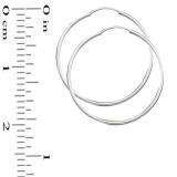 Sterling Silver Italian Beautiful Continuous Endless Hoop Thin Earrings 21 mm diameter